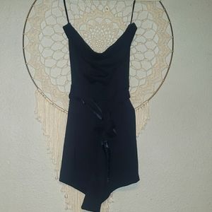 Strapless Navy Blue Romper